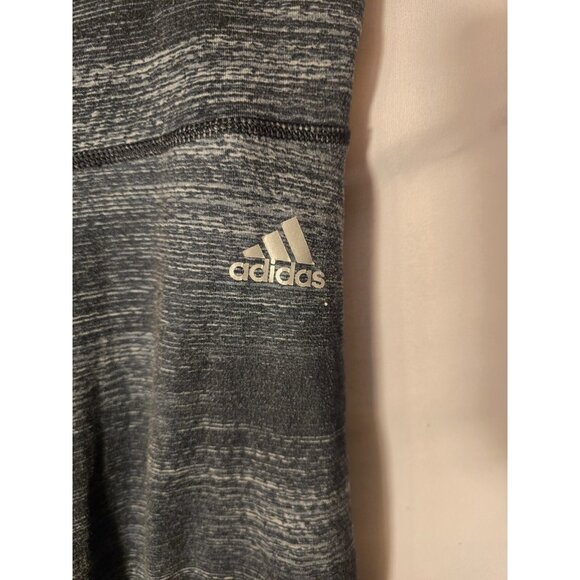 Adidas Gray Workout Leggings Pants Cropped Capri Womens Size Large L High RISE - Picture 2 of 3